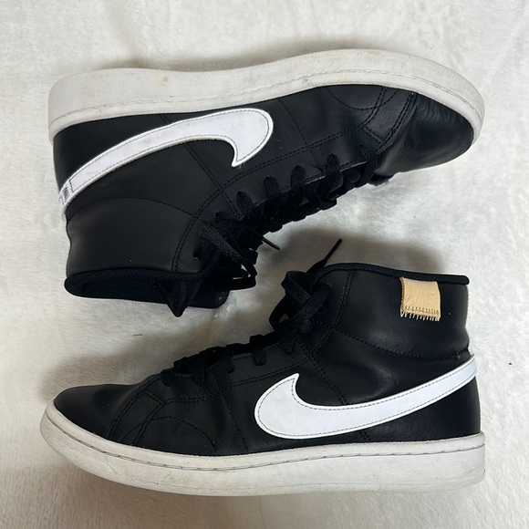 Nike Court Royale  Black and White High-Top Sneakers - Picture 1 of 10